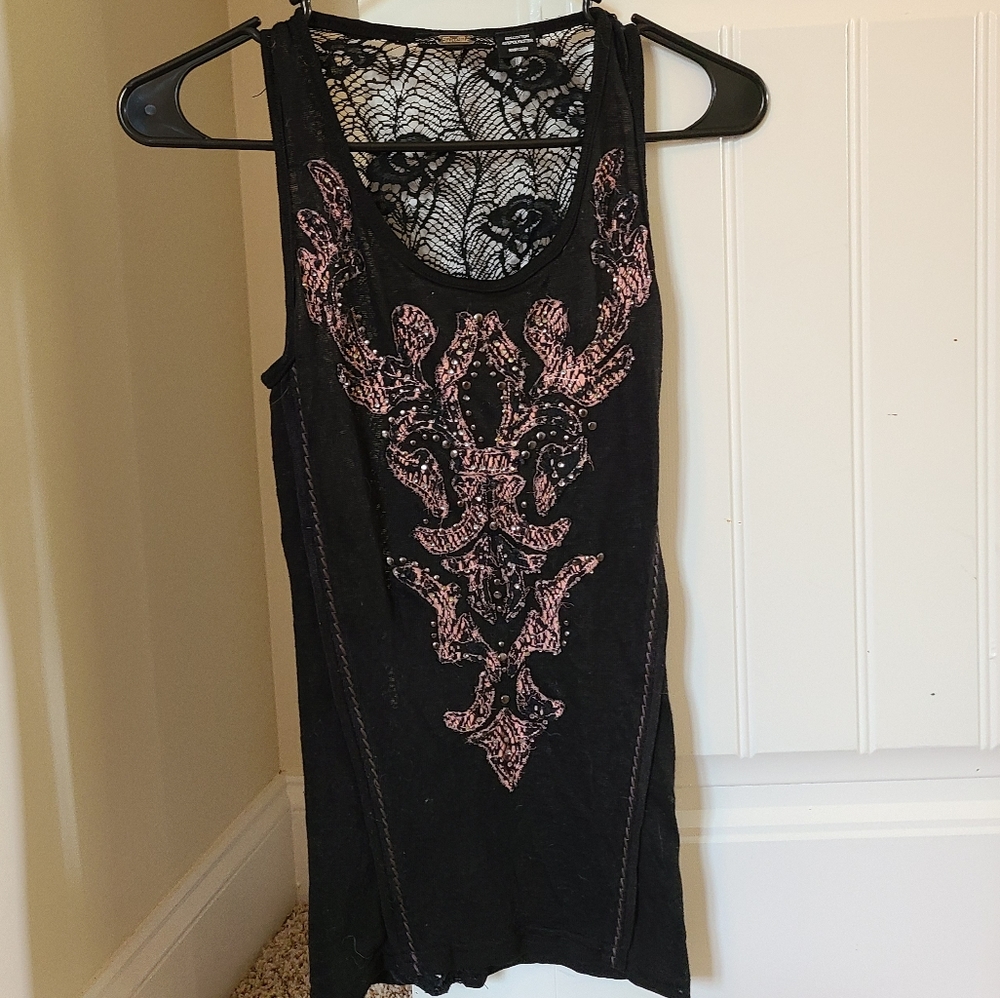Black lace tank top